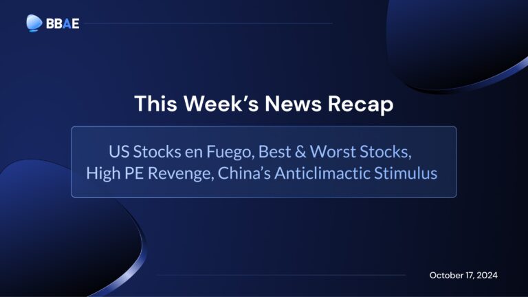 Image representing blog post News Roundup: US Stocks en Fuego, Best & Worst Stocks, High PE Revenge, China’s Anticlimactic Stimulus