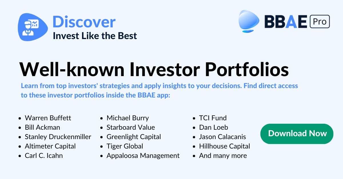 descubra de bbae
carteras de inversores conocidos
buffett
ackman
druckenmiller
icahn
starboard value
greenlight capital
tiger global
appaloosa
tci
loeb
calacanis
hillhouse capital